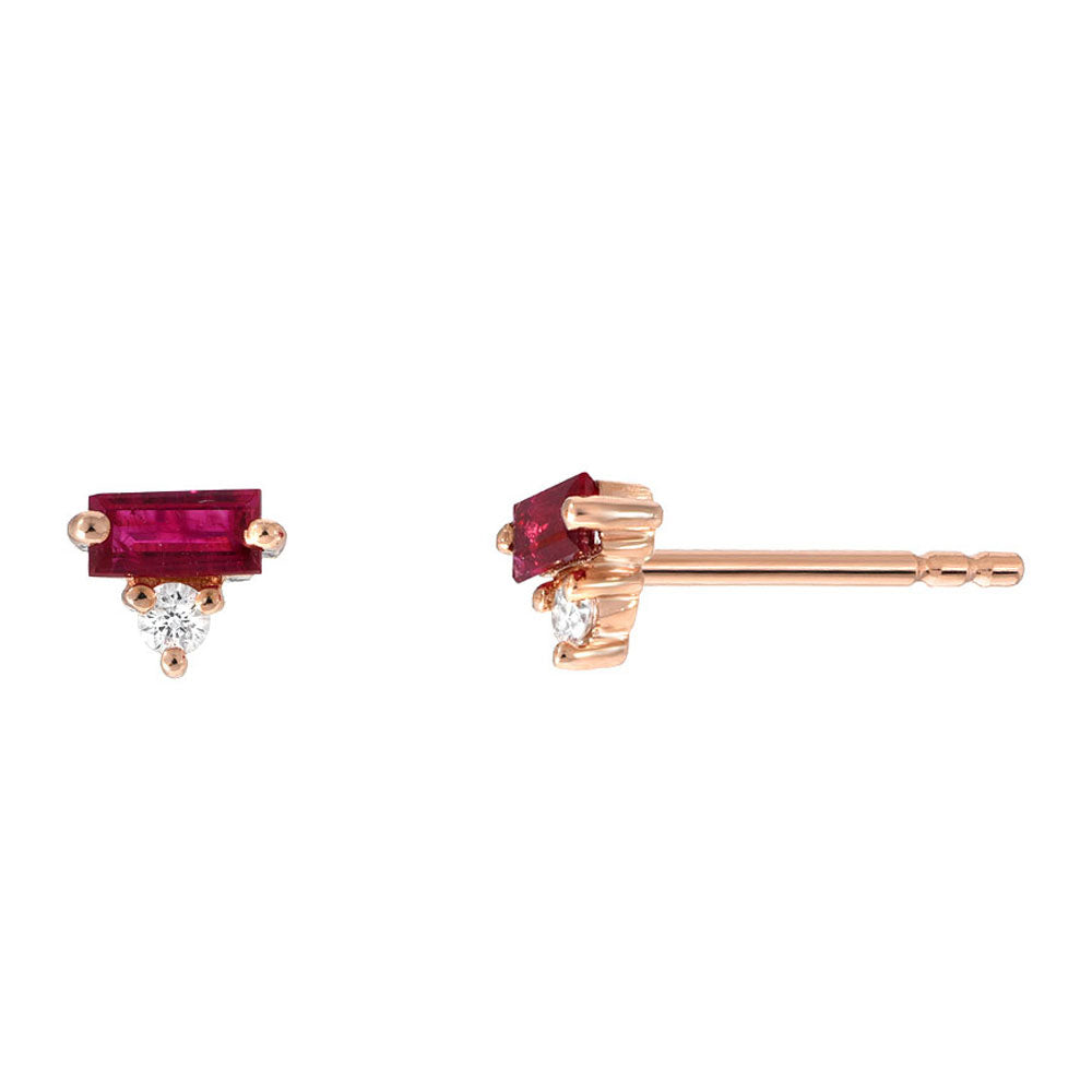 ruby and diamond studs
