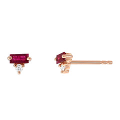 ruby and diamond studs