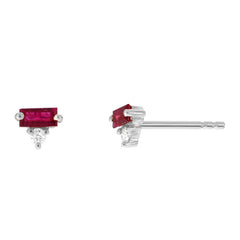 ruby and diamond studs