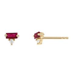 ruby and diamond studs