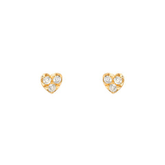 extra petite diamond heart post earrings