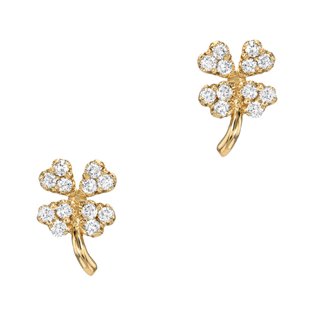 four leaf clover diamond earrings