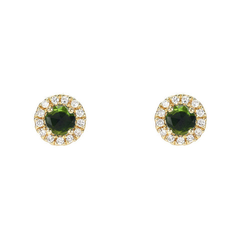 Rosie 3.0mm Chrome Diopside & Diamond Post Earrings
