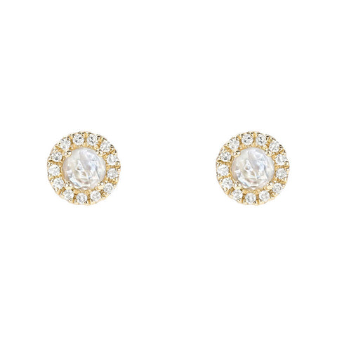 Rosie 3.0mm Mother of Pearl & Diamond Post Earrings