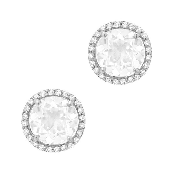 STARJEWELRY WHITE TOPAZ PIERCED EARRINGS レディース