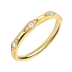 triple diamond cluster ring in 14k gold