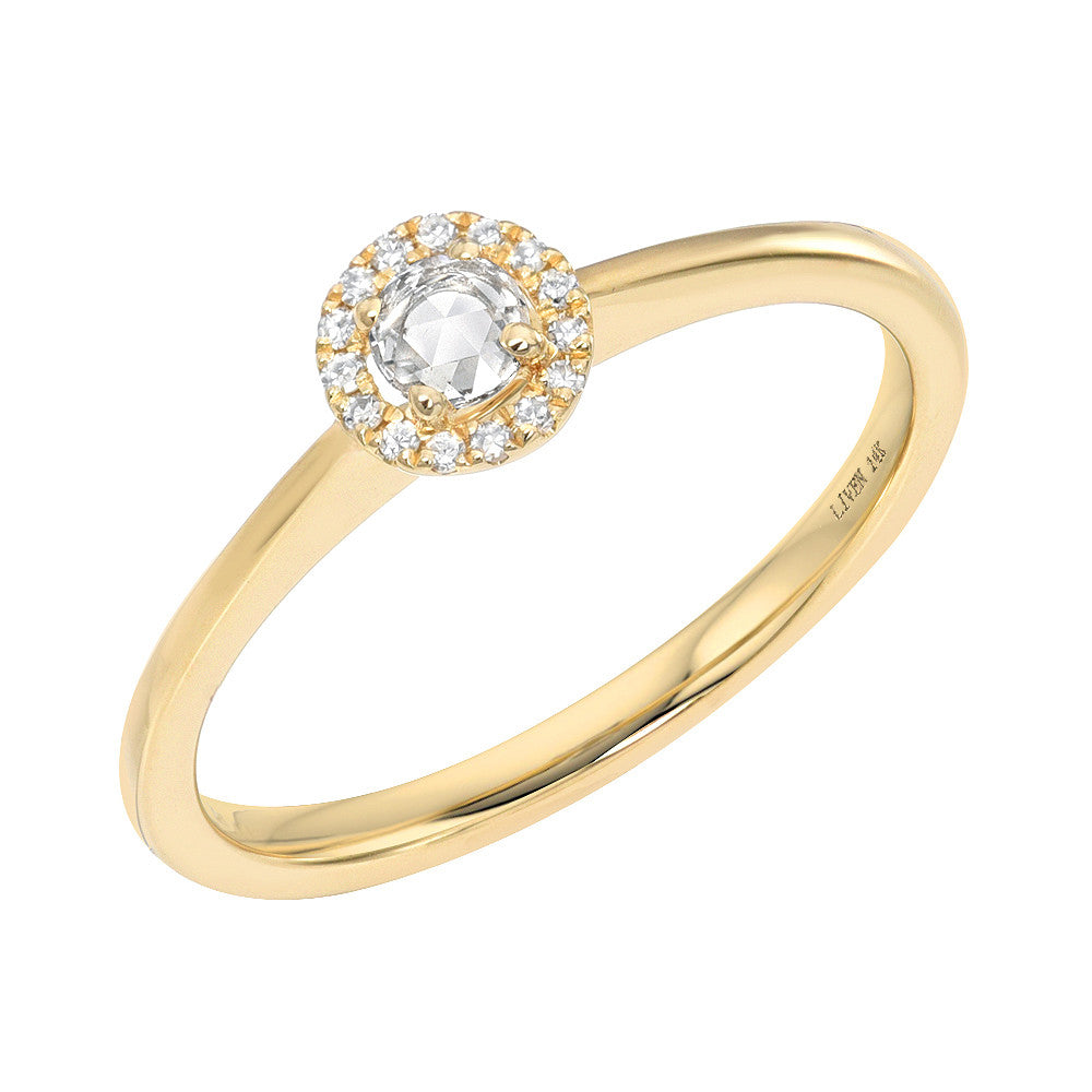 round rose cut halo ring
