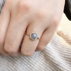 rosie labradorite ring in 14k yellow gold with all natural diamonds
