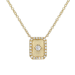 14k gold and diamond mirro necklace