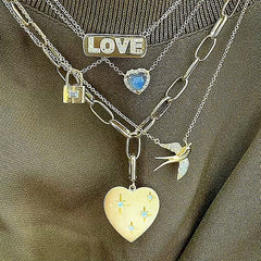 love heart clip charm