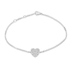 pave diamond heart bracelet