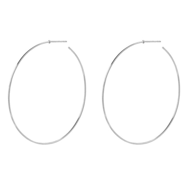 High Polish Solid Gold Wire Hoops 50mm Liven Fine Jewelry Liven