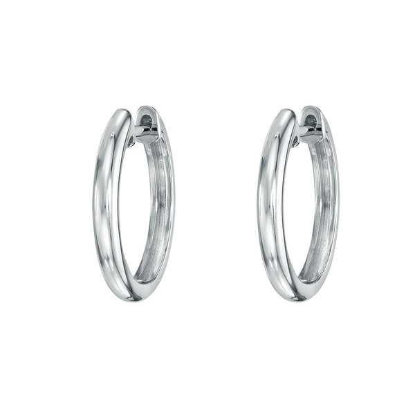 12mm High Polish Huggies | 14k Gold Hoop Earrings | Liven Fine