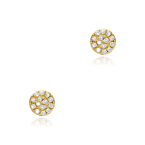 Petite Round Pave Diamond Post Earrings - 4.5mm Diameter