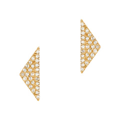 white gold and diamond triangle stud earrings