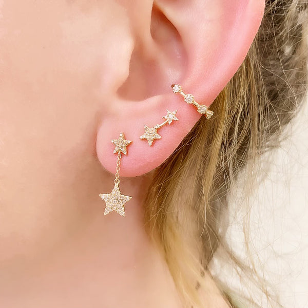 Shooting Stars Stud Earrings Pave Diamond Posts Liven Fine Jewels Liven Company