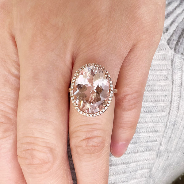 Large morganite best sale ring