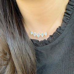 rose cut five stone necklace