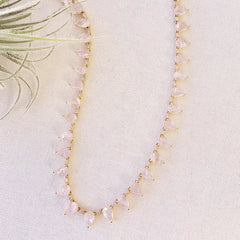 rainbow moonstone tennis necklace