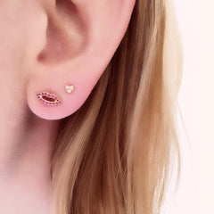 extra petite diamond heart post earrings