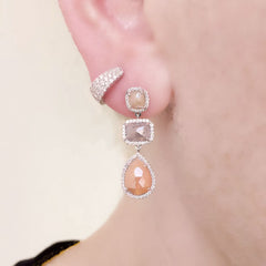 rustic diamonds post back earrings