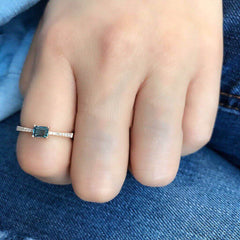 one of a kind london blue topaz mini ring