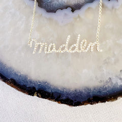 pretty script necklace of the name madded