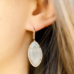 agate leverback earrings
