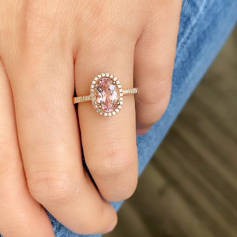 dainty morganite ring