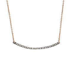 liven classic diamond and gold curved bar necklace