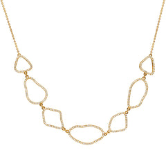 chain of organic silhouettes in diamonds and gold
