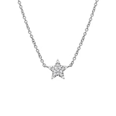 micropave diamond and gold star necklace 