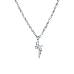 lightning bolt thunderbolt necklace in 14k gold and petite diamonds