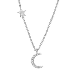 tiny moon and star necklace