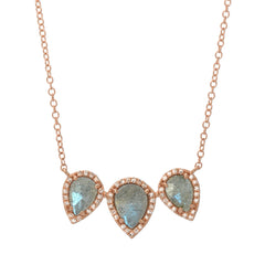 pear shape colored stone necklace