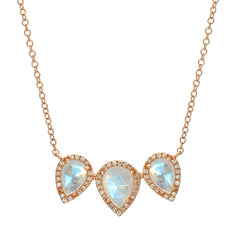 pear shape colored stone necklace