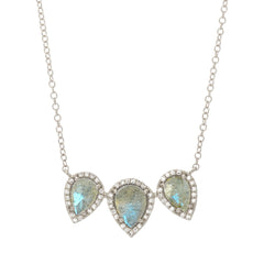 pear shape colored stone necklace