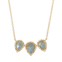 pear shape colored stone necklace