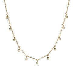 droplet Cascade necklace in yellow gold