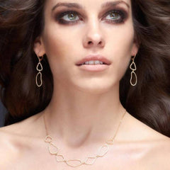 organic shape necklace with diamonds in white gold