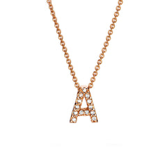 blocky initial uppercase pendant on chain