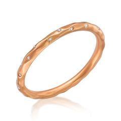 hammered diamond studded eternity band