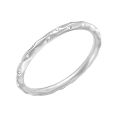 hammered diamond studded eternity band