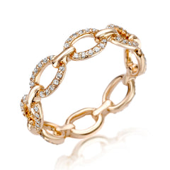 classic chain link eternity diamond band in rose gold