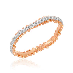 Granules wave eternity band in rose gold with white gold