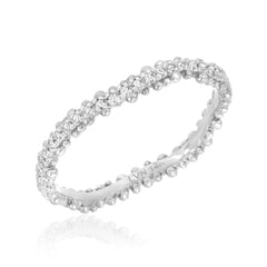 Granules wave eternity band in white gold