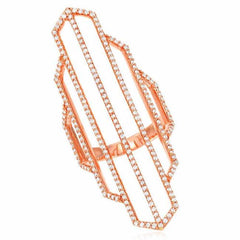 Skyscraper ring with diamonds in rose gold