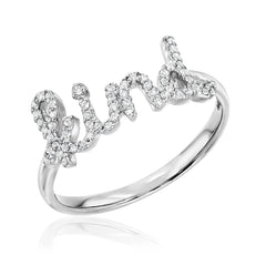 kind script handwriting ring