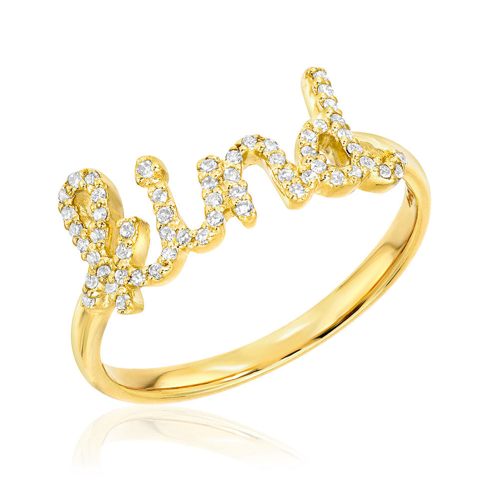 kind script handwriting ring