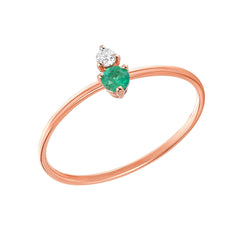 souli colored stone and diamond prong set stackable hand pulled wire ring